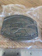 Men&rsquo;s NRA Whittington Center Belt Buckle National Rifle Brass Guns Lot Of 2