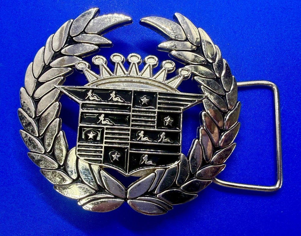 Cadillac Crown Logo Emblem Olive Branches and Flag 90&rsquo;s 187 Inc Belt Buckle