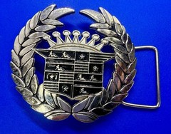 Cadillac Crown Logo Emblem Olive Branches and Flag 90&rsquo;s 187 Inc Belt Buckle