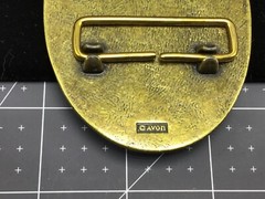 WESTERN COWBOY ~ COWGIRL BRASS OLD CAR BELT BUCKLE” AVON”