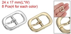8Pcs 0.5&Prime; Single Prong Metal Roller Pin Belt Buckles Silver/Light Gold