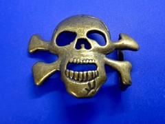 Creepy Skull Crossbones See-Trough Halloween Cutout Belt Buckle For 1.25&Prime; Belt
