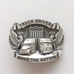 Antique Silver Truck Driver Belt Buckle Gurtelschnalle also Stock in US