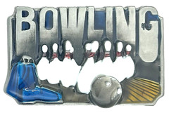 Bowling Sports Enameled Belt Buckle New