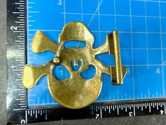 Creepy Skull Crossbones See-Trough Halloween Cutout Belt Buckle For 1.25&Prime; Belt