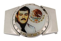 Removable Lighter & Belt buckle Combo Malverde Mexico Flag Men Western Rodeo