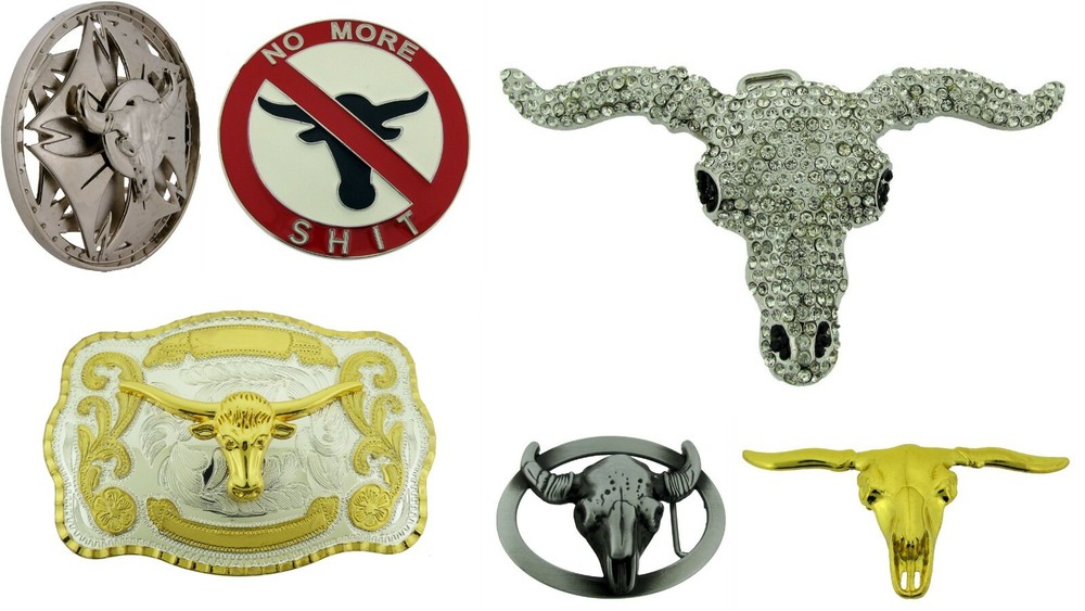 belt buckle lot 6 pieces Collection Men New High Quality Vintage Bull rodeo OX
