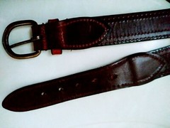 YRI FABRIC & LEATHER BELT LACROSSE BERMUDA CROWN SIZE 40