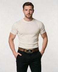 VINTAGE GREEN MACHINE LEATHER BELT WITH FORD TRUCK BUCKLE MEN&rsquo;S