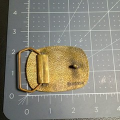 Buckle: Peterbilt, PS. Truck/Trucker. Solid Bronze