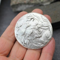 Round belt buckle antique silver buckle removable buckle removable belt up to 4 cm