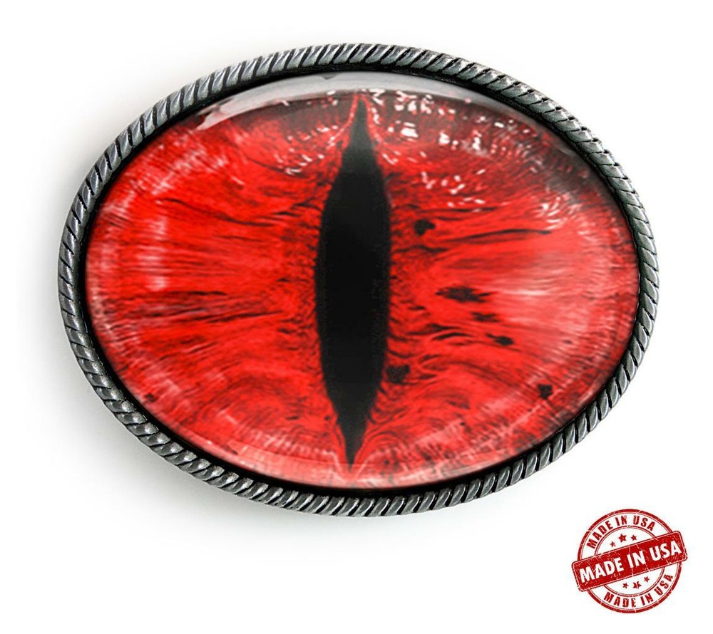 Red Snake Eyeball Men Women Handmade Sci-Fi Belt Buckle