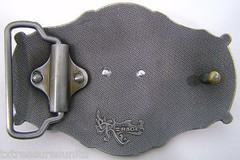 BELT BUCKLES Longhorn Head Western Scroll Antiqued Silver Gray Rectangular NWOT!