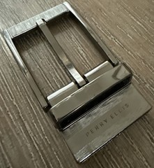 Perry Ellis Reversible Dark Silver Tone Simple Basic Belt Buckle fast shipping!!