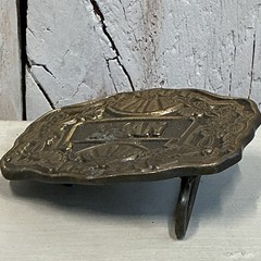 Vintage Oden USA Brass Belt Buckle Dean Name Western Style Needs Repair