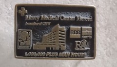 Mercy Belt Buckle Merced 1,000,000 + Man Hours Hospital Worker Honor Brass 2010