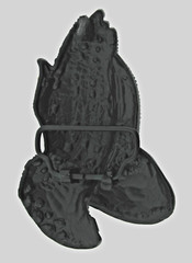 Praying Hands Belt Buckles New Men Women Black Metal Iced Blinged Style Cowgirl