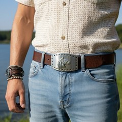 Cool Men Women Western Fashion Belt Buckle Silver Metal Rodeo Horse Classic Look