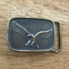 BTS Eagle Clip Belt Buckle Rectangular solid brass made in the 80’s
