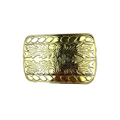 Vintage Unbranded Made in USA Bright Gold Tone Ornate Western Belt Buckle