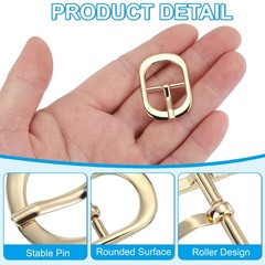 12Pcs 0.7&Prime; Single Prong Metal Roller Pin Belt Buckles Black/Silver/Light Gold