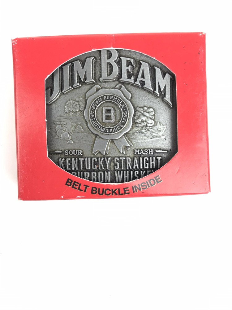 Vintage Jim Bean Cowboy Rodeo Belt Buckle Country Western New Boxed Old Stock
