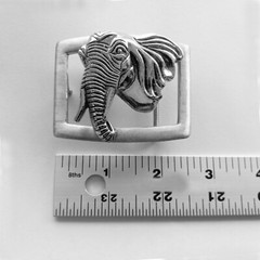 Elephant Silver Belt Buckle Men Women Wildlife Animal 925 Stamped By Jewels USA
