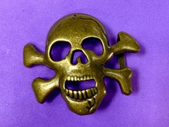 Creepy Skull Crossbones See-Trough Halloween Cutout Belt Buckle For 1.25&Prime; Belt