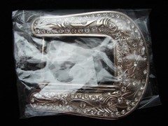 RB01120 *NOS* REALLY NICE **FLORAL ORNAMENTAL & CRYSTALS** FASHION BELT BUCKLE