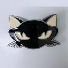 Vintage Style Black Enamel Cat Animal Belt Buckle