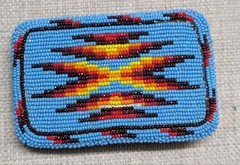 vintage NATIVE AMERICAN belt buckle BEADED handcraft NAVAJO indian western