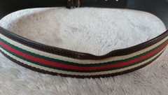 GUCCI Pre-Owned Brown Leather Striped Belt Vintage
