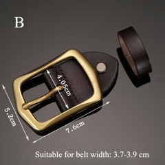 1x Replacement Brass Belt Buckle Single Prong with Strap Classic Black Retro New