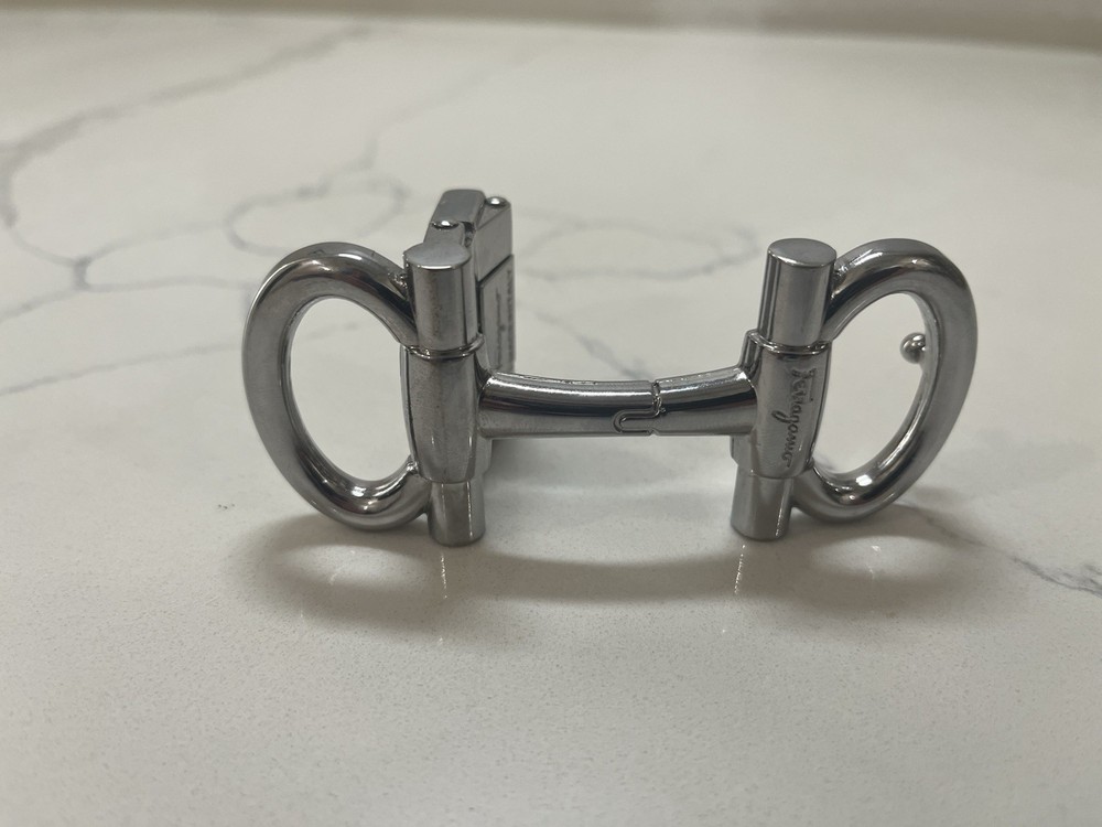 Unisex Salvatore Ferragamo Alloy Belt Buckle Silver For 3.5cm Leather Strap