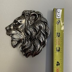 Vintage Silver Tone Gothic Medieval LARP Buckle for Belt Lion Head Roaring Gift
