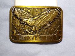 Freedom Is Not Free Eagle Stars Stripes 2014 Sponsor Belt Buckle