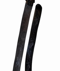 National Finals Rodeo Western Leather Belt with Silver Buckle