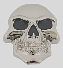 Skull Belt Buckle Men Skeleton Grillz Teeth Silver Bling Halloween Hip Rock New
