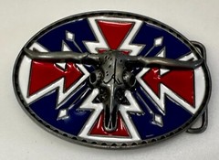 Longhorn Steer Bull Skull Southwestern Native American Vibe Belt Buckle