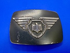 Thunderbird Shield Wings Crest Logo Enameled Belt Buckle Chrome Brand #6172