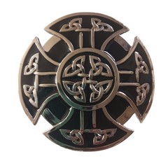 Diamond Plate Celtic Knot Cross Metal Belt Buckle NWT Biker Gothic Y2K Revival