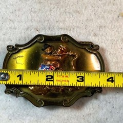 Vintage 1976 Budweiser Belt Buckle Mens Gold Rodeo Cowboy 3D Western Americana