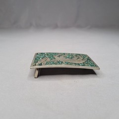 Vintage Donkey Burro Stone Inlay Belt Buckle Mens One Size Green Western Mexico