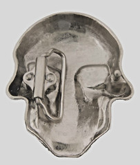 Skull Belt Buckle Men Skeleton Grillz Teeth Silver Bling Halloween Hip Rock New