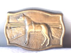 Vintage 1970s USA Horse Sport Riding Metal Belt Buckle Country Cowboy Cowgirl