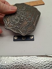 Americas Heroes New York Antiqued Fire Dept Brass 1.5&Prime; Belt Buckle Approx 4×3&Prime;