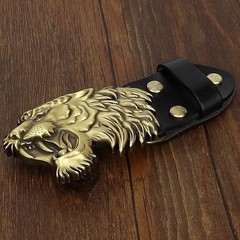 Solid brass belt buckle tiger belt buckle tongue needle belt buckle suitable for