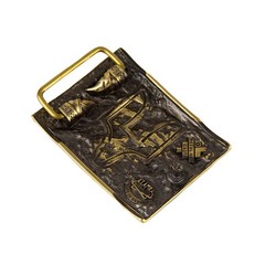 Iron Wolf brass belt buckle, Vikings wolf, Norse pagan celtic accessory