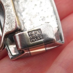 HICKOK 925 Sterling Silver 10K Gold Inlay Vintage Letter H Initial Belt Buckle