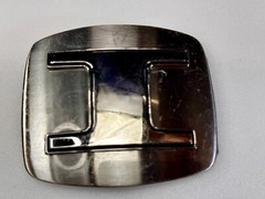 Custom Initial Block Letter Large I Silver Tone Outlined Reflective Belt Buckle